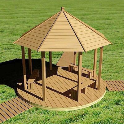 Giá tốt. sân sau WPC Gazebo gỗ nhựa tổng hợp WPC Pavilion 10x10 feet trực tuyến