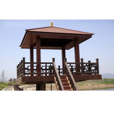 Giá tốt. Đèn nhẹ WPC Gazebo chống nước ngoài gỗ Gazebo màu nâu trực tuyến